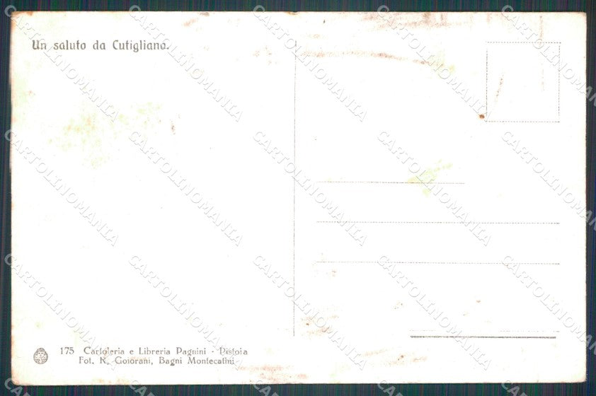 Pistoia Cutigliano cartolina VK0368 – retro