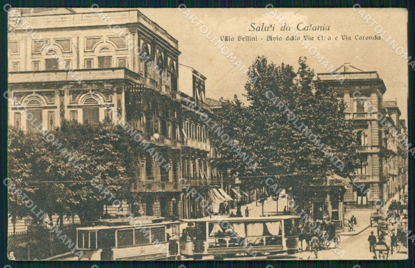 Catania Città Tram PIEGHINA cartolina VK0380 – fronte