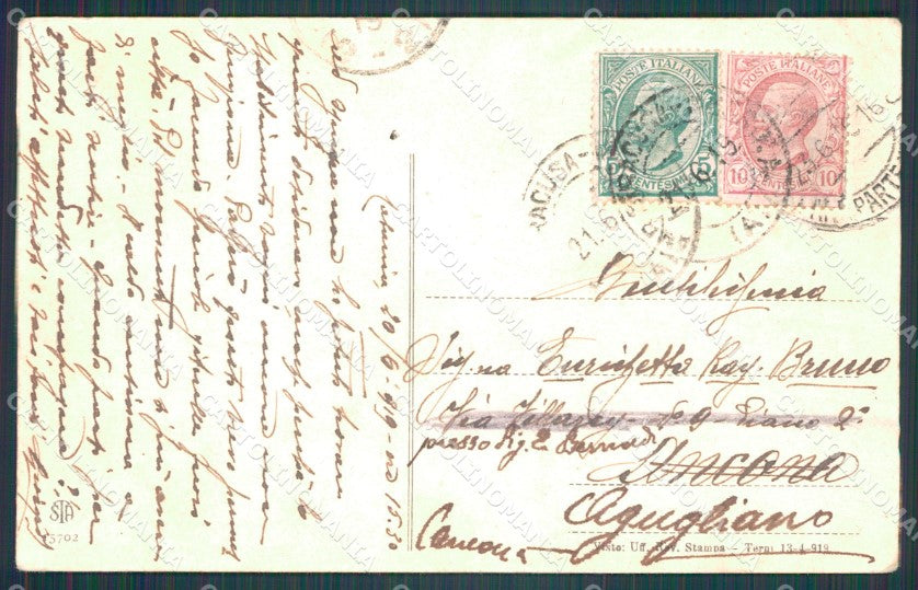 Catania Città Tram PIEGHINA cartolina VK0380 – retro
