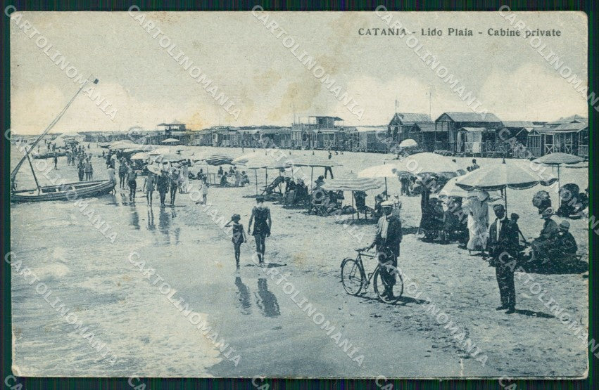 Catania Città Lido Plaia PIEGA cartolina VK0396 – fronte