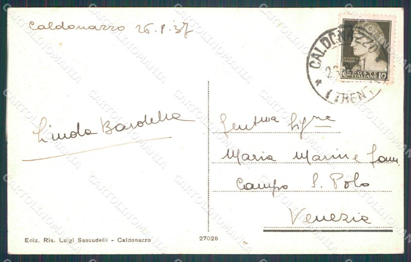 Trento Caldonazzo Lago di cartolina VK0413 – retro