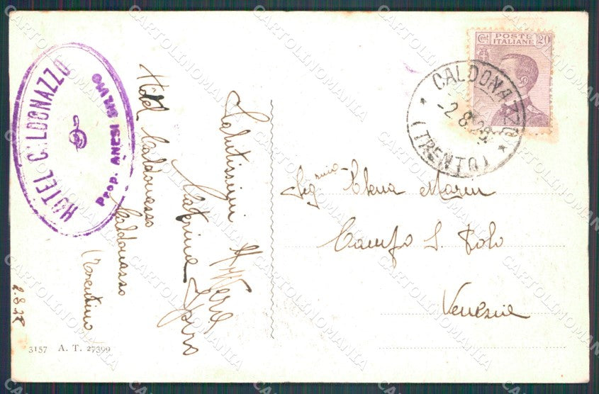 Trento Caldonazzo cartolina VK0415 – retro