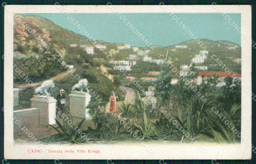 Napoli Capri Villa Krupp PIEGHINA cartolina VK0424 – fronte