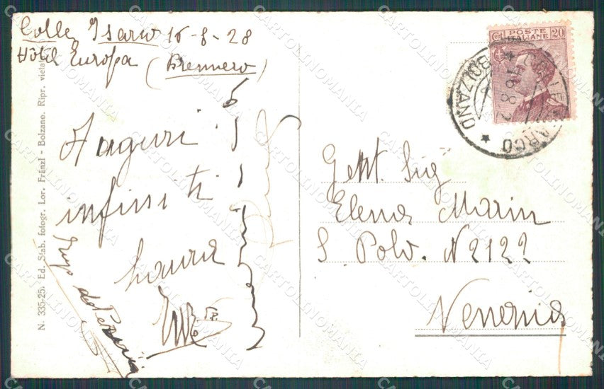 Bolzano Brennero Colle Isarco cartolina VK0427 – retro