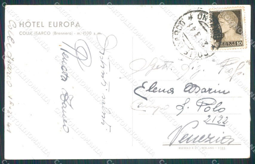 Bolzano Brennero Colle Isarco cartolina VK0428 – retro