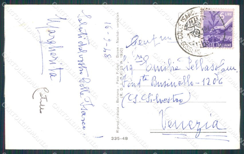 Bolzano Brennero Colle Isarco PIEGA cartolina VK0430 – retro