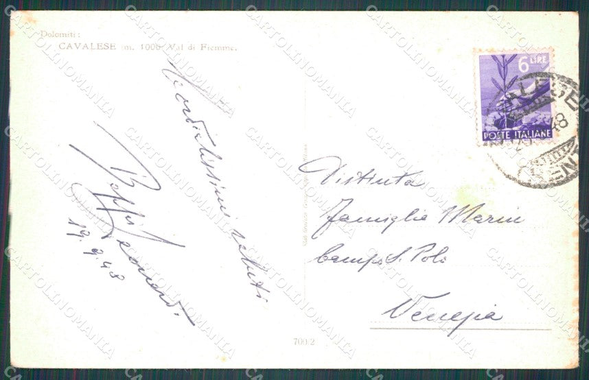 Trento Cavalese cartolina VK0436 – retro