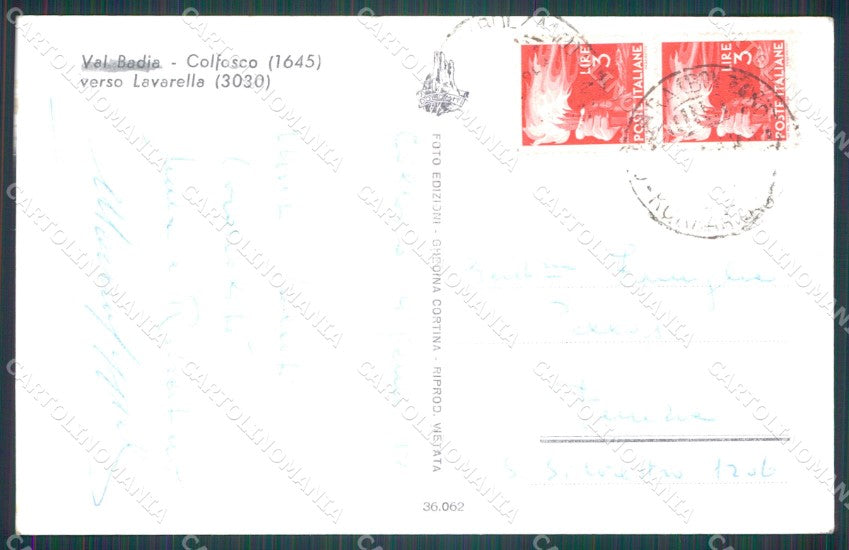 Bolzano Corvara Colfosco Nevicata PIEGHINA Foto cartolina VK0443 – retro