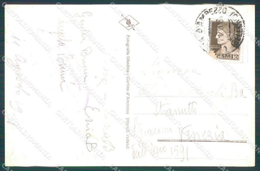 Belluno Cortina d'Ampezzo Rifugio Cinque Torri Foto cartolina VK0459 – retro