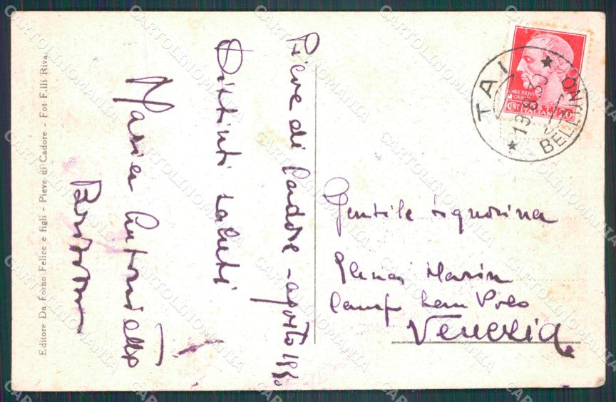 Belluno Pieve di Cadore Costumi cartolina VK0464 – retro
