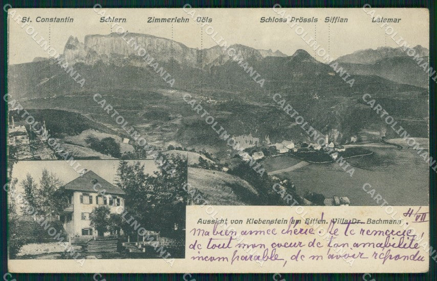 Bolzano Renon Collalbo Mappa cartolina VK0488 – fronte