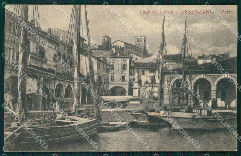 Brescia Desenzano Lago di Garda Barche RIFILATA cartolina VK0507 – fronte