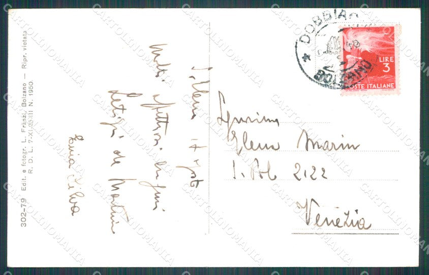 Bolzano Dobbiaco cartolina VK0518 – retro