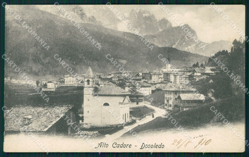 Belluno Comelico Superore Dosoledo Alto Cadore RIFILATA cartolina VK0524 – fronte