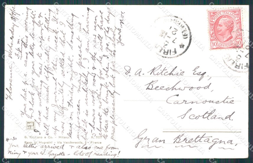 Firenze Città Costume della Misericordia cartolina VK0563 – retro