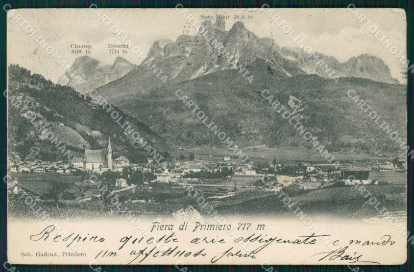 Trento Fiera di Primiero Cimone Rosetta Sass Maor cartolina VK0571 – fronte