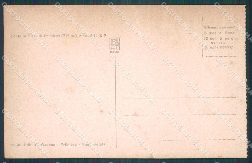 Trento Fiera di Primiero Ponte di cartolina VK0572 – retro