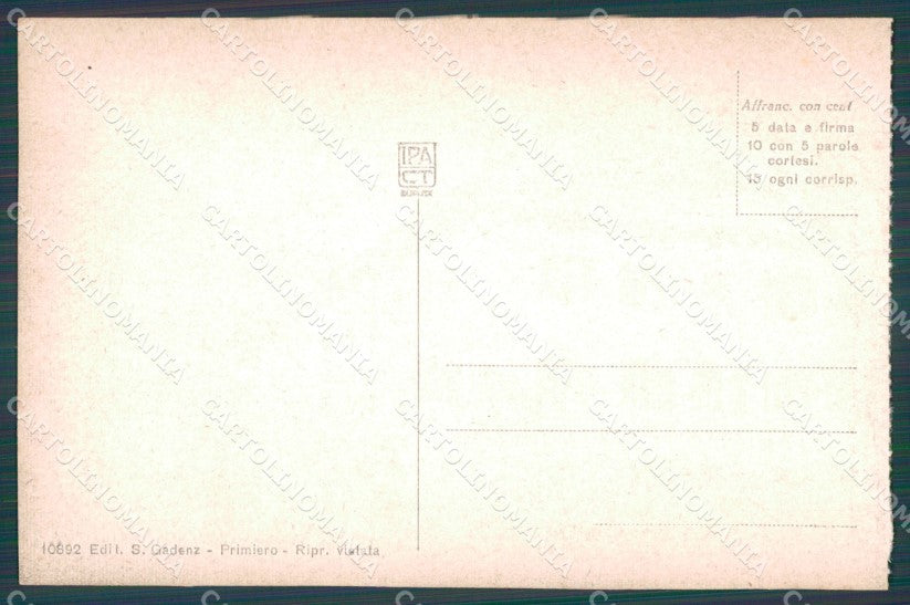 Trento Fiera di Primiero Sass Maor cartolina VK0575 – retro