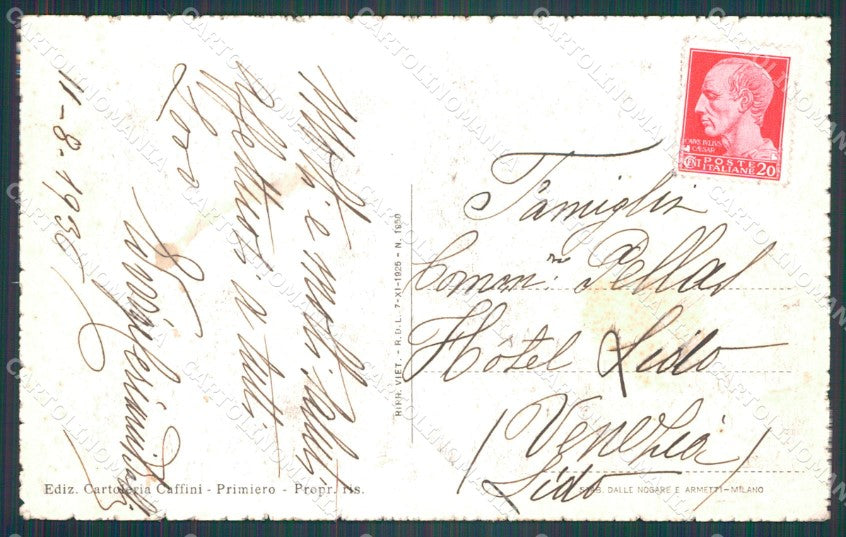 Trento Fiera di Primiero Sass Maor cartolina VK0582 – retro