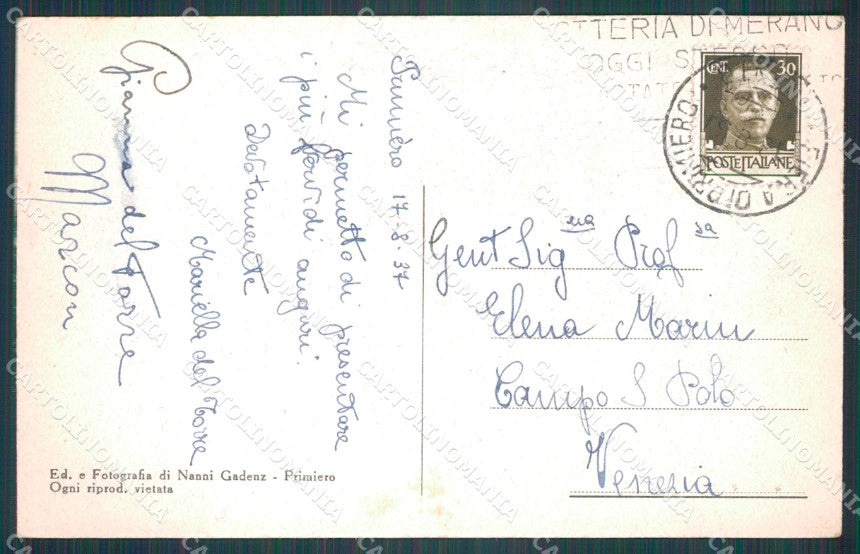 Trento Fiera di Primiero cartolina VK0583 – retro