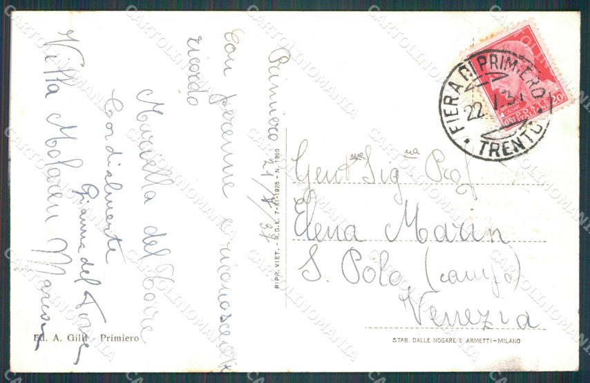 Trento Fiera di Primiero cartolina VK0584 – retro
