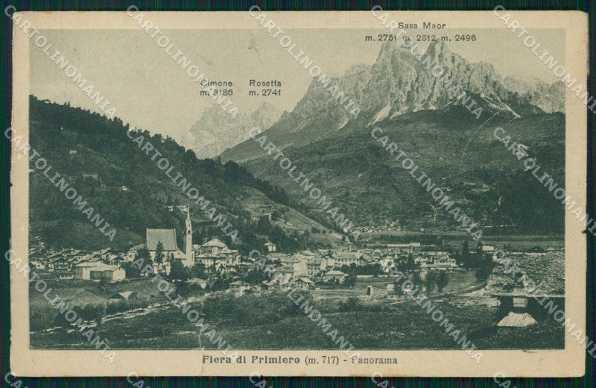 Trento Fiera di Primiero PIEGATA STRAPPI cartolina VK0585 – fronte