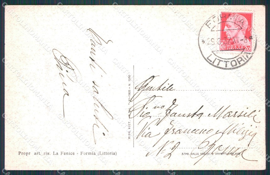 Latina Formia Spiaggia di Vindicio cartolina VK0601 – retro