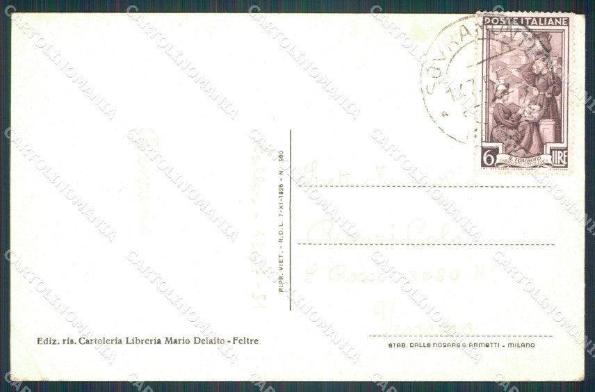 Belluno Feltre Istituto Vittorino da PIEGHINA cartolina VK0602 – retro