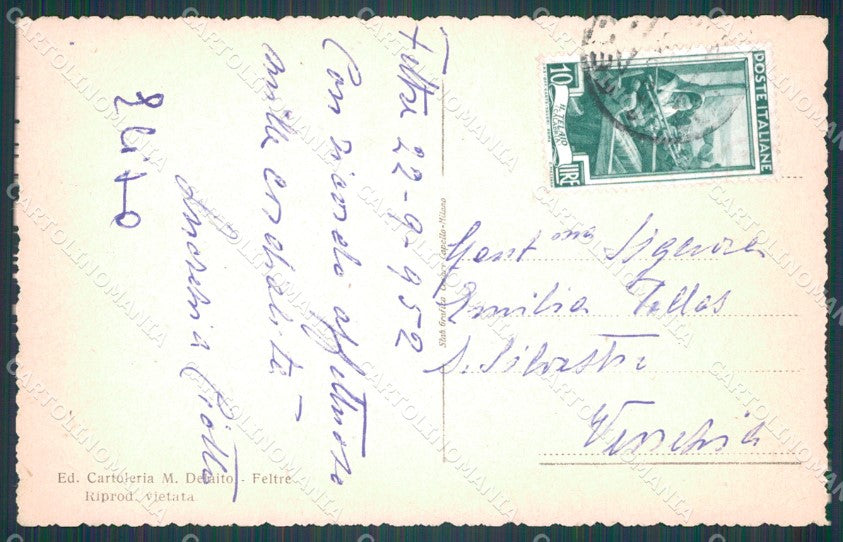 Belluno Feltre Scuole cartolina VK0609 – retro