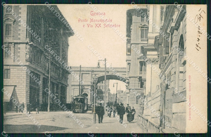 Genova Città Ponte Monumentale Tram cartolina VK0678 – fronte