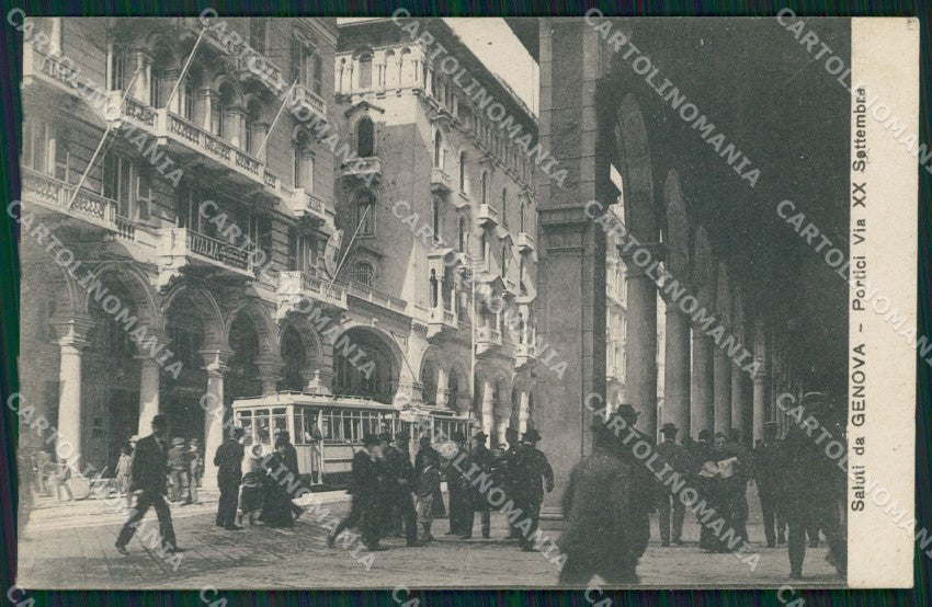 Genova Città Via XX Settembre Tram cartolina VK0684 – fronte