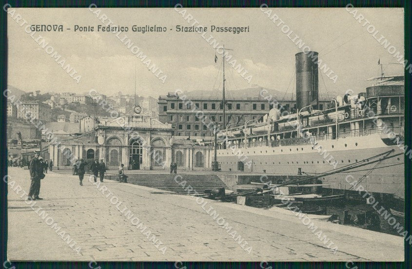 Genova Città Ponte Federico Guglielmo Stazione Passeggeri cartolina VK0689 – fronte
