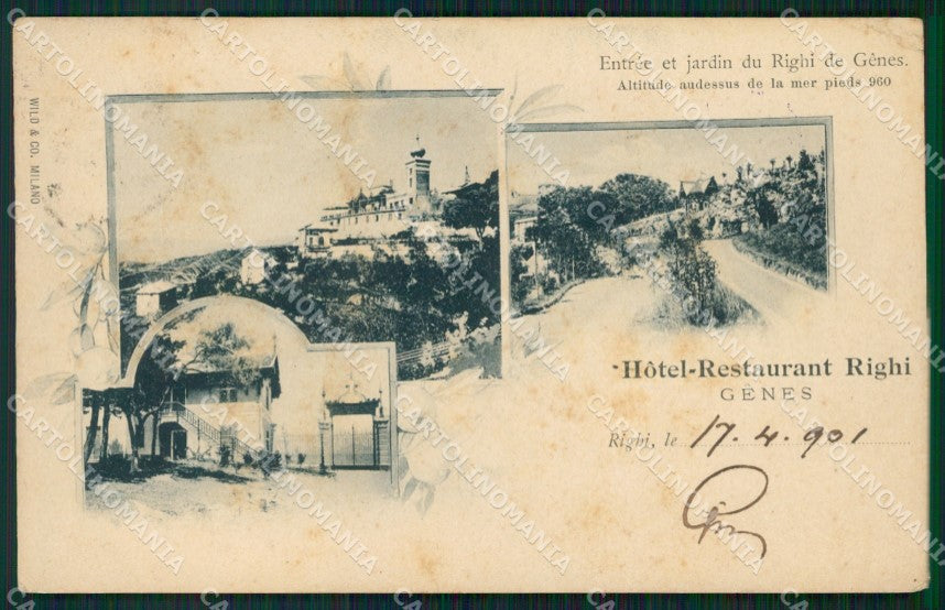 Genova Città Ristorante Righi PIEGATA cartolina VK0691 – fronte