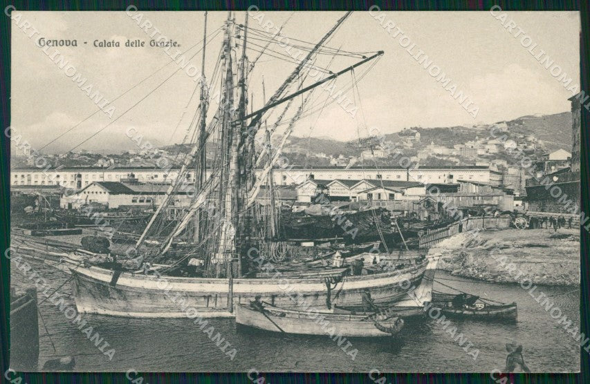 Genova Città Calata delle Grazie Velieri cartolina VK0698 – fronte