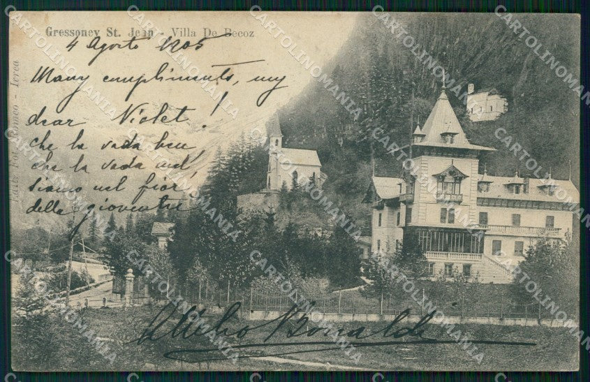 Aosta Gressoney Saint Jean cartolina VK0724 – fronte