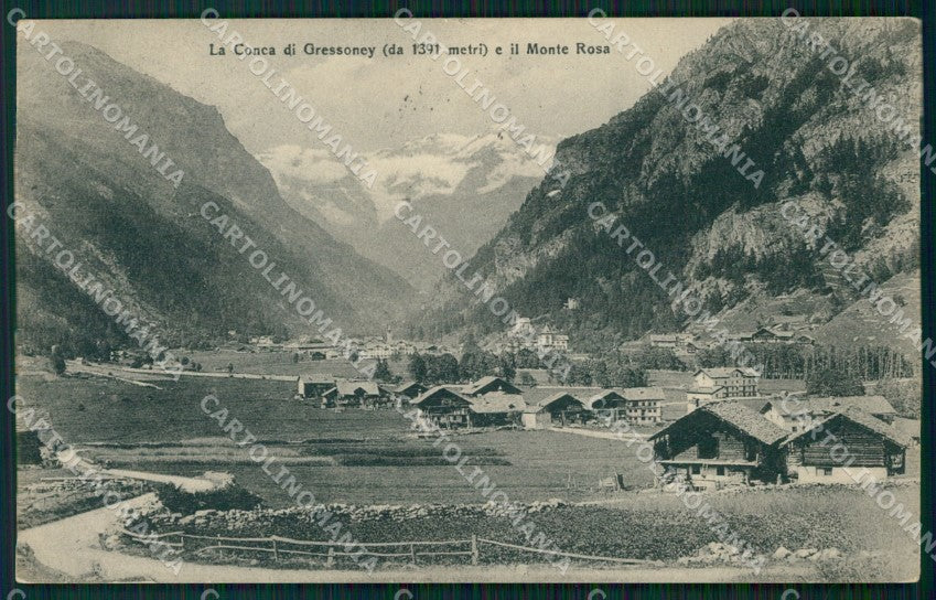 Aosta Gressoney Saint Jean Monte Rosa Genta cartolina VK0726 – fronte