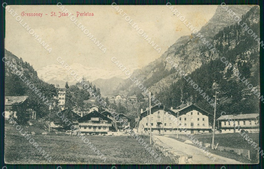 Aosta Gressoney Saint Jean Perletoa cartolina VK0729 – fronte