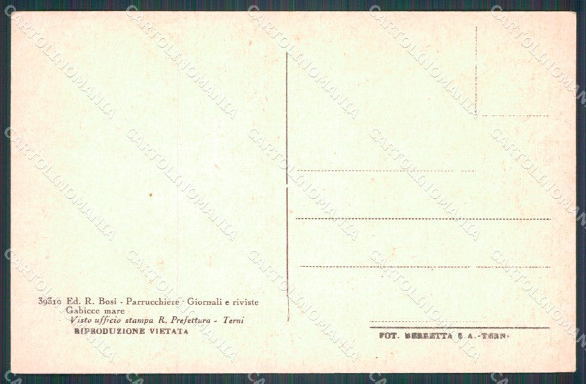 Pesaro Gabicce Barche PIEGA cartolina VK0742 – retro