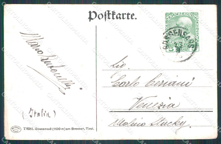 Bolzano Brennero cartolina VK0746 – retro