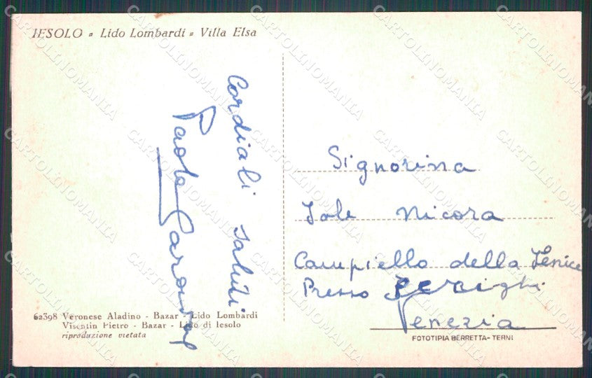 Venezia Jesolo cartolina VK0759 – retro