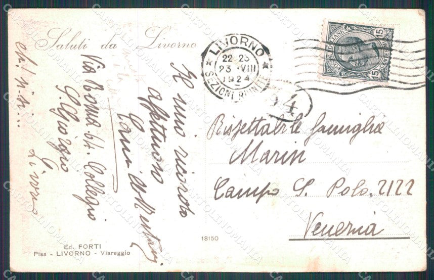 Livorno Città Accademia Navale Veliero cartolina VK0781 – retro