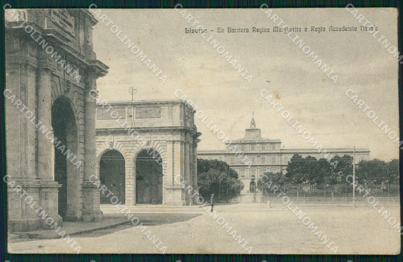 Livorno Città Accademia Navale PIEGHE cartolina VK0782 – fronte
