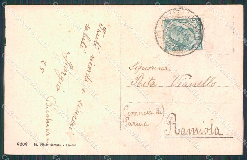 Livorno Città Carrozze PIEGA ABRASA cartolina VK0785 – retro