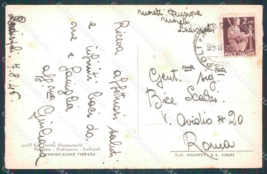 Roma Ladispoli Lungomare Regina Elena cartolina VK0813 – retro
