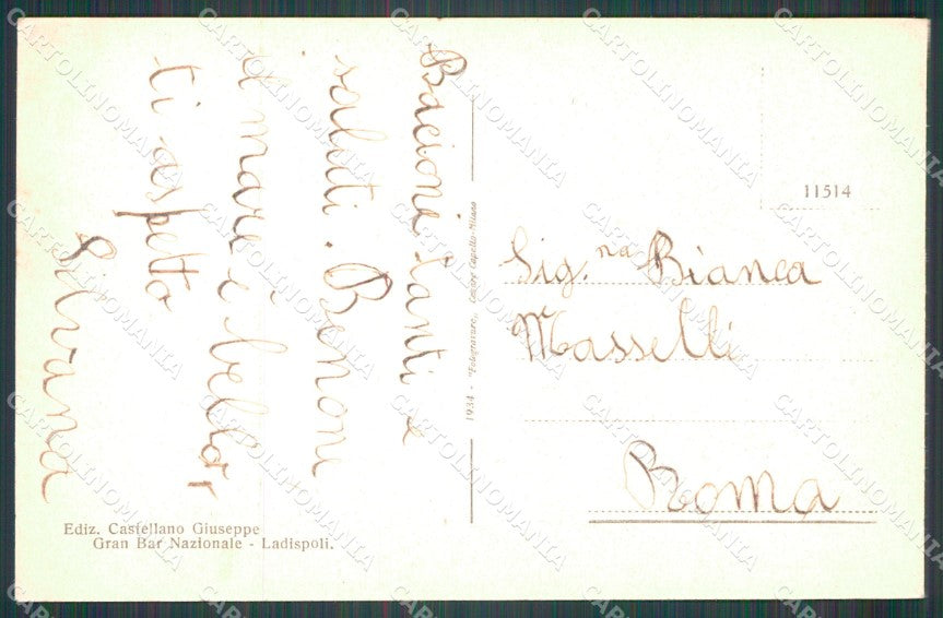 Roma Ladispoli cartolina VK0814 – retro