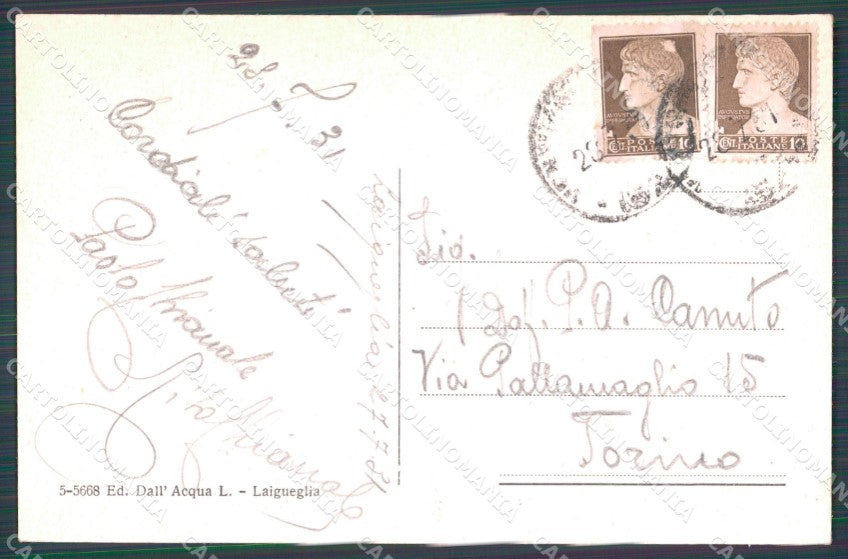 Savona Laigueglia Barca cartolina VK0849 – retro