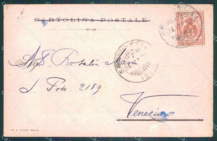 Biella Valle Mosso cartolina VK0889 – retro