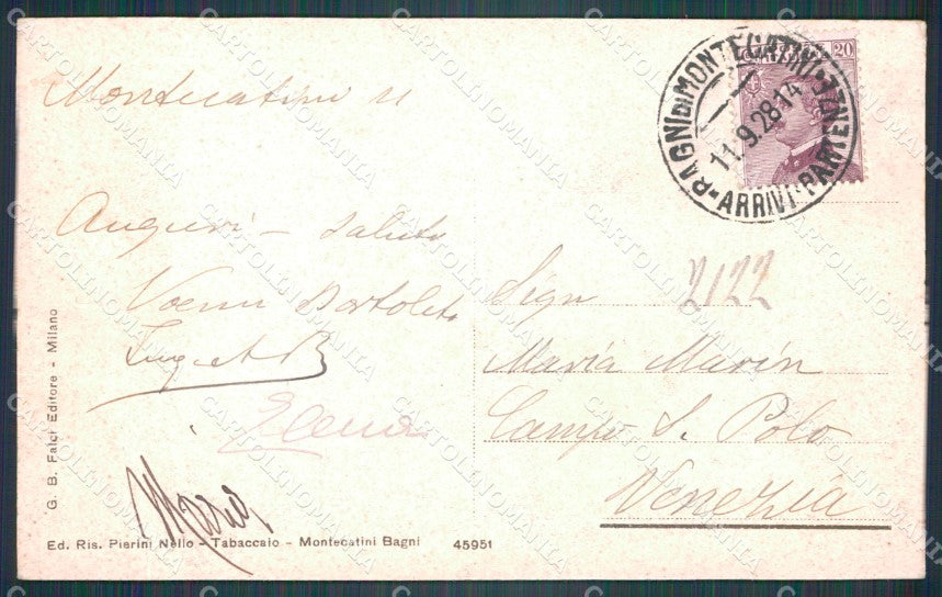 Pistoia Montecatini Bagni di cartolina VK0903 – retro
