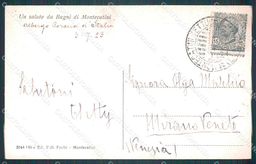 Pistoia Montecatini Bagni di cartolina VK0917 – retro