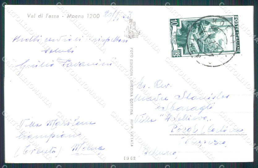 Trento Moena Val di Fassa PIEGHINA Foto cartolina VK0979 – retro